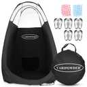 VARIPOWDER Portable Spray Tan Tent, Pop Up Self Tanning Tent Booth Professional Self-Tanners Large Tanner Spray with Carry Bag for Salon&Home Black