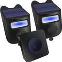 Qumox Solar-Powered Driveway Alert System - Wireless Motion Sensor Doorbell with Weatherproof Design for Home and Business Security (2 Sensor & 1 Receiver)
