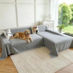 Waterproof Sectional Couch Covers,L Shaped Couch Covers for Pets Washable Sofa Covers for Dogs Sofa SlipCover for Sectional Couches Protector Covers for Living Room (71" x 118" + 71" x 118", Gray)