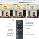 Modern LED Ceiling Light Gold Dimmable 5 Rings Flush Mount Ceiling Light Fixtures with Remote Control 106W 10000LM Ceiling Lighting for Living Room Bedroom Kitchen Dining Room 3000-6000K