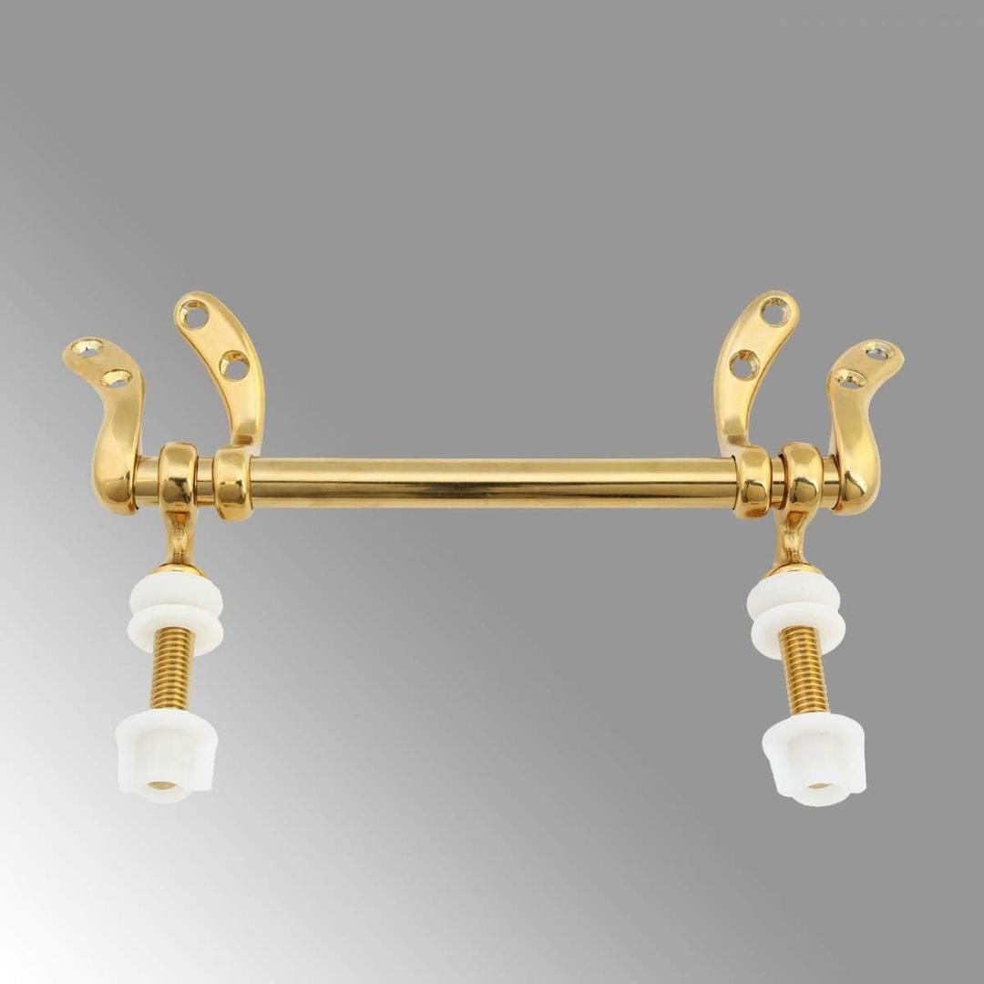 Renovators Supply Manufacturing Solid Brass Toilet Seat Hinge Replacement Adjustable Toilet Seat Hinges With Hardware (Gold)