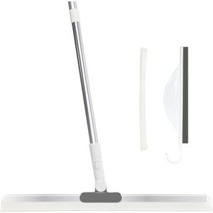 WOBEVB Squeegee Broom for Floor, Heavy Duty Rubber Wiper for Garage, Deck, Bathroom, Shower Glass, Window