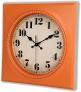 Alarllok Vintage Wall Clock 1950s Style  Retro 50's Mid Century Square Wall Clocks Battery Operated Silent for Kitchen, Home Decor  12 Inch, Orange