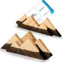 2 Pcs Mountain Range Business Card Holders Christmas Wooden Cool Business Cards Holder Desk Snow Capped Display Stand Organizer for Home Office Desktop Christmas Gift(Wood Color)