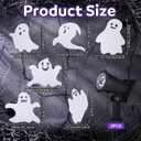 8 Pack Halloween Ghost Decorations Set, 6 Ghost Yard Signs and 2 Solar Spotlight Scary Shadows for Night Projections Spooky Faces Signs with Stakes for Halloween Garden Lawn Decor