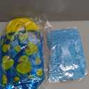 Gaillty 12 Sets Yellow Duck Gift Bag with Clips and Raffia Rubber Duck Party Supplies Plastic Treat Goodie Candy Bags for Waddle It Be Gender Reveal Baby Shower Birthday Party Supplies (Blue)