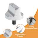 W11517334 Range Knob for Whirlpool Gas Range Stove Oven Knob WEG745H0FS0 WEG515S0FS0, 4-Pack High Heat-Resistant Knob - D Interface Stainless Steel - Easy to Install - Replace W11122869 W10850033