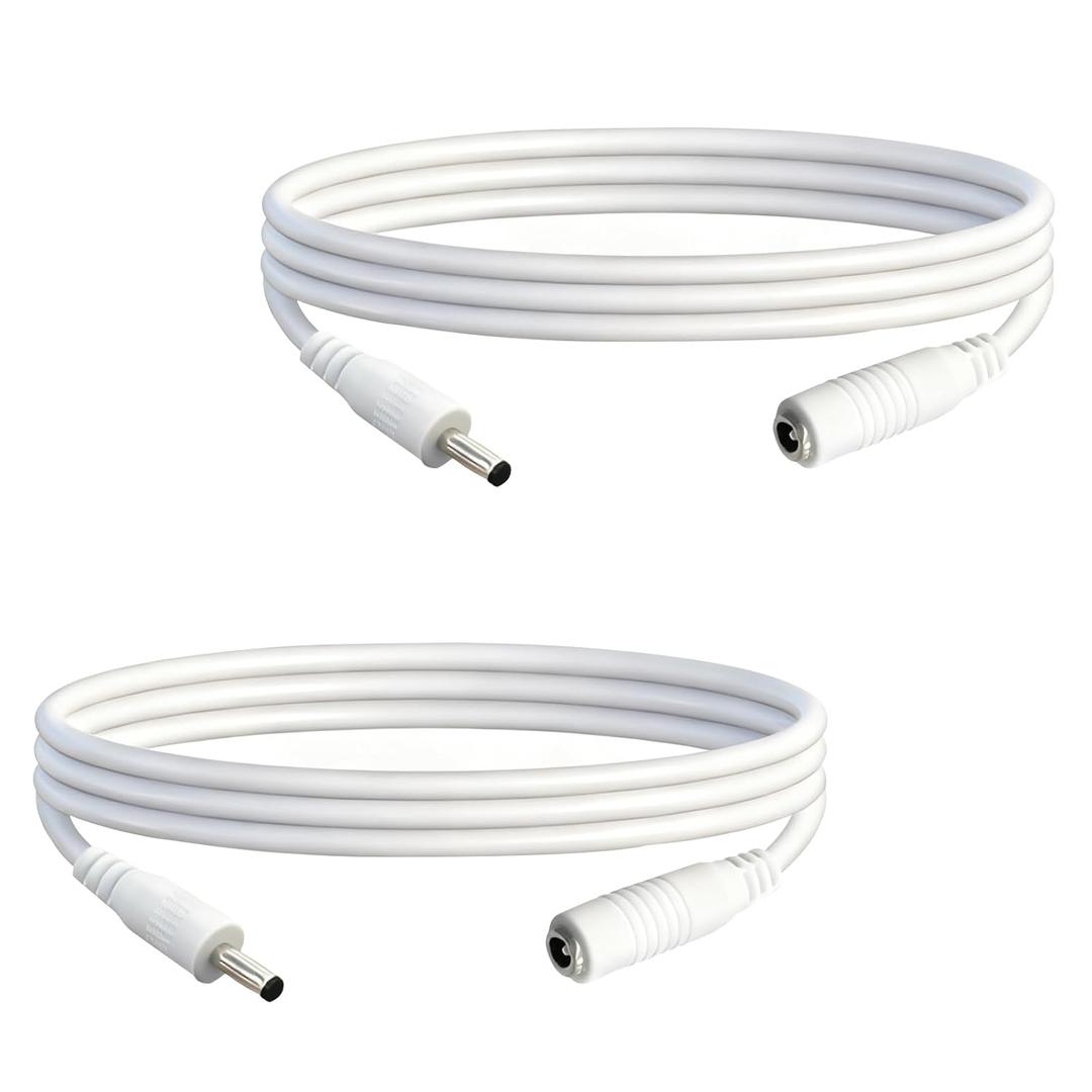 3.3FT DC 3.5x1.35mm Male to Female Extension Cable White, 22AWG, for CCTV Cameras DC Power Adapters Audio Devices Routers LED Strips 2PCS