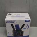 Karaoke Machine, Portable Bluetooth Speaker with 2 Wireless Microphone for Adults & Kids with LED Lights, Karaoke Microphone with PA System Supports USB/ TF/ AUX, Gift for Party (Black)