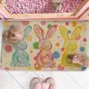 Artoid Mode Rabbit Bunny Love Heart Easter Doormat, Home Decor Low-Profile Switch Rug Door Mat Floor Mat for Indoor Outdoor 17x29 Inch