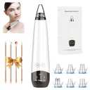 2025 Pore Vacuum, USB Rechargeable Blackhead Remover Vacuum,3 Levels Adjustable Pore Vacuum Blackhead Remover, with 6 Suction Power Probe,4 Golden Needle face Vacuum Pore Cleanser Kit-White