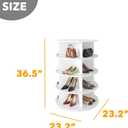 SpaceAid 4 Tier Rotating Shoe Rack Tower, Spinning Shoe Display Lazy Susan, Revolving 360 Shoe Rack Storage Round Carousel, Vertical Handbag Rotate Shoes Closet Organization (4-Tier White)
