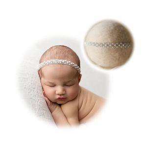 Honra Orraphtstu Newborn Photography Props Pearl Headband Baby Photoshoots Posing Photo Tieback Hair Accessories (White 04)