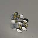 Champagne-Bronze Crystal-Brass Drawer Cabinet Knobs - 5 Pack Glass Brushed Gold pulls Hardware for Dresser Kitchen Bedroom Bathroom