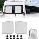 Rear Door Window Sun Shade Compatible with Ram ProMaster 2014-2025, Aluminum Film Rear Door Window Sunshade Cover, UV Protection & Privacy Window Shield Cover for ProMaster 2014-2025 Van Accessories