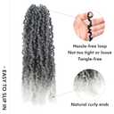 Toyotress Yanky Twist Crochet Hair - 14 Inch 8 Packs (30 Strands/Pcs) Fluffy Spring Mini Twist Short Bob Passion Twist, Ombre Gray Pre-Looped Crochet Braids Braiding Hair (14 Inch, T-Gray-8P)