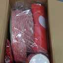 Funnymoom 452 Pcs Red Polka Dot Party Supplies for 50, Red and White Polka Dot Paper Plates Napkins Cups Tablecloth Cutlery Straws for Mouse Birthday Carnival Family Picnic Barbecue Party Decoration
