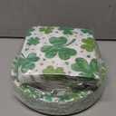 150 Pcs Happy St Patricks Day Plates and Napkins Set - Disposable St. Patrick's Day Tableware kit, Green Shamrock Paper Dinner Dessert Plates Dinnerware for St Patrick Day Party Decorations, Serve 50