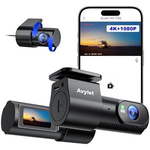 Avylet Dash Cam Front and Rear, 4K/1080P Built-in 5G WiFi APP Dash Camera for Cars, External GPS Module, 1.5” IPS Screen, Dual Dash Cam with Night Vision, 24H Parking Mode, 170° Wide Angle, G-Sensor