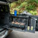 MAIKER Lockable Tailgate Table Compatible with Ford Bronco 20212025 4 Doors Foldable MOLLE Storage Box, Camping Desk & Rear Cargo Shelf (Not for Bronco Sport)