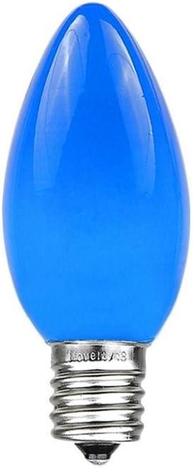 Novelty Lights Ceramic Christmas Replacement Bulbs - Outdoor Individual Bulbs for Events, Holiday Parties, Patios, and More - C7/E12 Candelabra Base, 5 Watt Lights (Blue, 23 Pack)