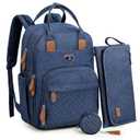 Dikaslon Diaper Bag Backpack with Portable Changing Pad, Pacifier Case and Stroller Straps, Large Unisex Baby Bags for Boys Girls, Multipurpose Travel Back Pack Moms Dads, Peacock blue