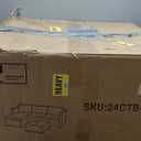 Shintenchi 3 Pieces Patio Furniture Set,All-Weather Rattan Patio Conversation Set,Outdoor Sectional Black Wicker Patio Couch with Washable Cushions and Glass Coffee Table(Blue)