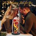 Mothers Day Mom Gifts for Women, Womens Gift for Birthday Gifts for Women Mom Wife Girlfriend, Light Up Rose in A Glass Dome, Rose Gifts for Valentines, Mothers Day, Womens Day (Red)