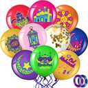 60 Pcs Ramadan Mubarak Balloons Eid Mubarak Party Decor Gold Confetti Balloon Muslim Festive Print Theme Latex Set with 2pcs Ribbon for Islamic Happy Eid Al-fitr Decor 12 Inches(Colorful)