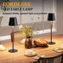 Kakanuo Cordless Table Lamp Rechargeable Black - KK 2 Pack 5000mAH Battery Operated Lamp for Counter, 3 Color Stepless Dimming Wireless Lamp for Dining Kitchen, Outdoor Patio, Touch Control