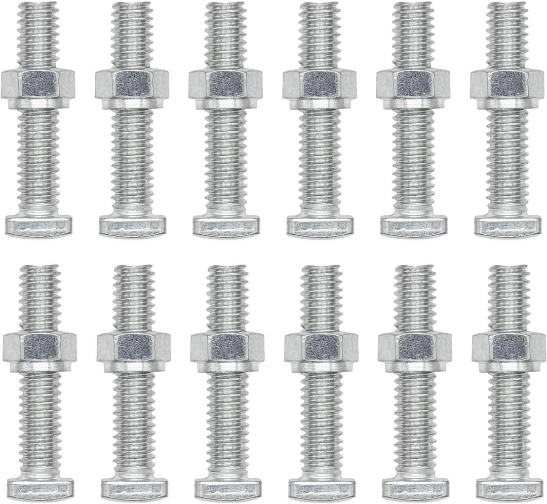 Ampper Replacement Battery Terminal Bolt and Nut 5/16"-18 Thread, 1-1/2" Length Square Head Bolt and Shulder Nut, Pack of 12 Sets