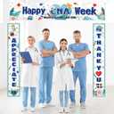 HOWAF 3 Pcs CNA Week Decorations Banner, Happy CNA Week Porch Sign and Yard Decorations, Thank You for All You Do Banners for Nurse Appreciation Gifts, Nursing Graduation & Retirement Party Supplies