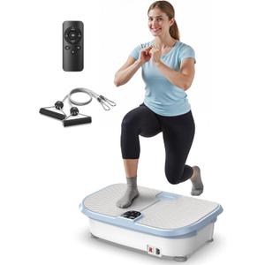 FEIERDUN Vibration Plate Exercise Machine, 400 LBS Capacity Vibration Plate for Lymphatic Drainage, Max Space for Whole-Body Workout & Relaxation at Home
