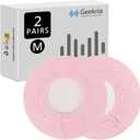 Geekria 2 Pairs Knit Headphones Ear Covers - Product Safety Certified - Washable & Stretchable Sanitary Earcup Protectors for Over-Ear Headsets, Sweat Pads for Gym, Gaming (Size M/Pink)