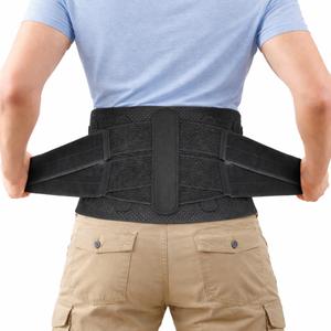 Double Pull Lower Back Brace for Men & Women, Breathable Adjustable Lumbar Support Belt with Elastic Compression, Mid-Waist Back Support for Work, Lifting & Daily Use, Sciatica & Lower Back Pain Relief,S/M(Waist 25.2"-30.71")
