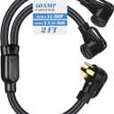 Kanayu 40 Amp 14-50 Y Splitter Adapter Cord Compatible with NEMA 14-50p to 2X 14-50r, 4 Prong 250v for Rv and Ev Heavy Duty 8/2+10/2 STW Awg Rv Generator Outdoor Cord, Etl Listed, 2 Ft (Black)