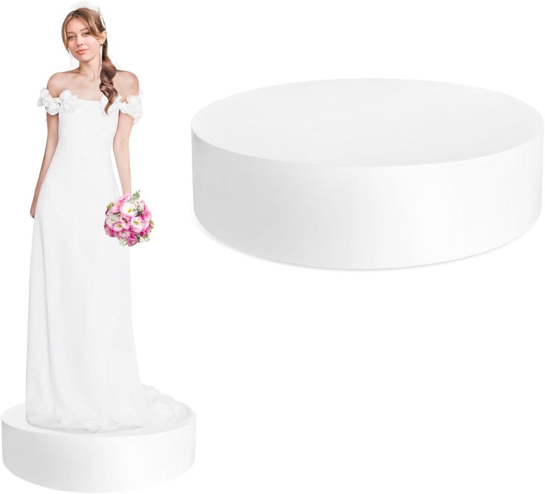 23.6x6in Round Bridal Risers, Mannequin Display Pedestal Stands, Platform for Bridal Shop, Plinth Risers for Sculptures, Display Base for Jewelry & Retail Shop Decor