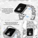 Rhinestones Encrusted Metal Bracelet and Case, Compatible with Apple Watch Bands 38mm-49mm (Series 11/10/1/SE/Ultra 2)- Bling Gold Women's Jewelry Strap, Luxury iWatch Bracelet with Screen Protector