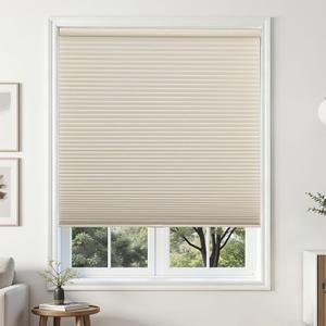 Joydeco Cordless Light Filtering Cellular Shades, 35" W x 64" H, Beige