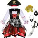 Girls Pirate Costume for Halloween Kids Dress Up (7-9 Years)