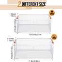 Rtteri 4 Pack White Metal Wire Basket with Wood Handle 2 Size Large Metal Mesh Basket Stackable Wire Storage Bin for Pantry Food Snacks Storage Kitchen Organizing
