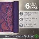 Gaiam Premium Yoga Mat, 6mm Thick Print Mat