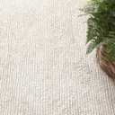 S & L Homes Wool Cotton Hand Woven Chunky Knit Popcorn Doormat/Rug - Ivory Contemporary mat for Front Porch Living Room (2' x 3' - Ivory)