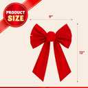 JOYIN 12 Pack Christmas Red Velvet Bows, 13" Long by 9" Wide Decorative Christmas Bows for Wreath Garland Tree Decor, Indoor Outdoor Holiday Decoration