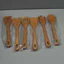 Wooden Spatula Set, 6 Pack Kitchen Wood Slotted Spoon Spatulas Turner Utensils for Cooking, Non Toxic Solid Wooden Spatulas Natural Wood Serving Spoons Spaghetti Utensil Set for Nonstick Cookware
