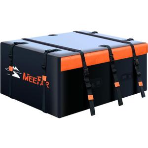 MeeFar Rooftop Cargo Carrier Car Roof Bag 21 Cubic Feet 100% Waterproof Car Top Carrier, Fits All Vehicle with/ Without Rack, Include Anti-Slip Mat, 10 Reinforced Straps, 6 Door Hooks, Luggage Lock