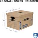 Bankers Box Small Classic Moving Box, 20-Pack, Reinforced Handles, Tape-Free Assembly, 15 x 12 x 10 Inches (7714210)