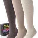 Soft Cotton Compression Socks for Women Men 20-30mmHg - Knee High Support for Circulation, Nurses, Pregnancy, Travel, XL