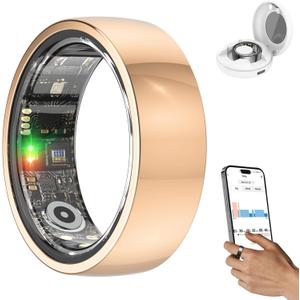 2025 Upgraded Smart Ring Health Tracker for Women Men, IP68 Waterproof Fitness Ring with Sleep Tracker/Step Tracker/Heart Rate/Blood Oxygen/Distance/Calories, No Subscription, Charging Case (9)