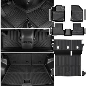 Floor Mats Set for 2019-2023 Jeep Cherokee, All Weather TPE Floor Liners Backrest Mat Trunk Mat Cargo Liner Door Sill Guards Accessories